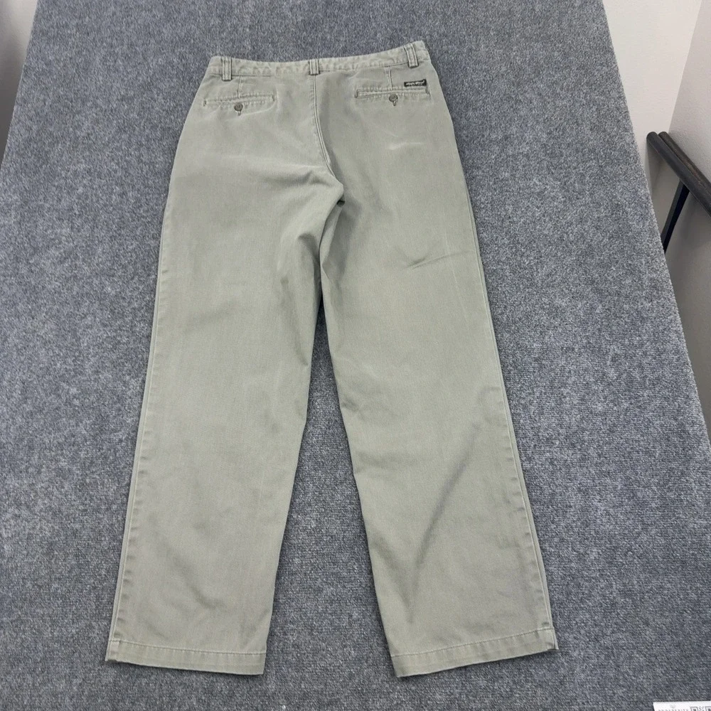 Eddie Bauer Pants Mens 36x34 Green Cotton Pleated Relaxed Fit Chinos Gorpcore